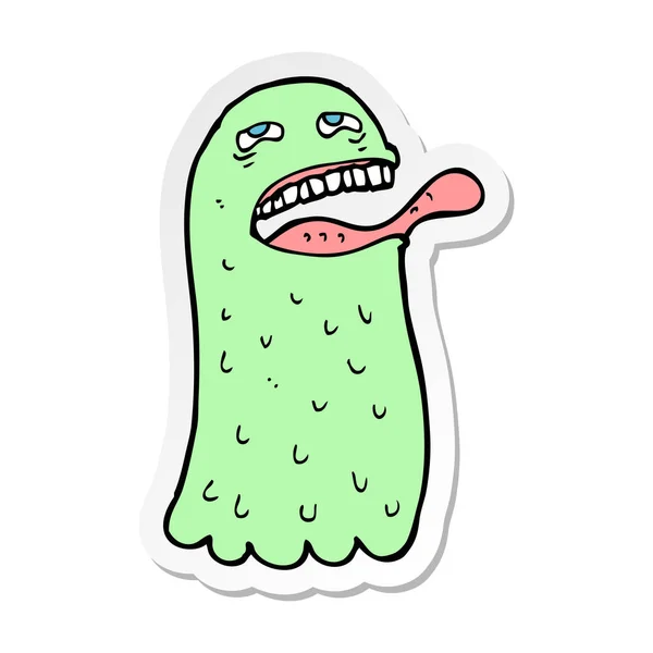 Sticker Cartoon Funny Ghost — Stock Vector