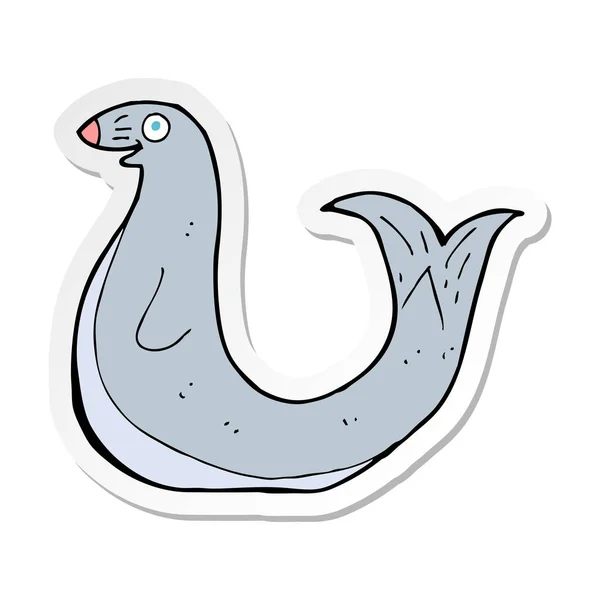 Sticker Cartoon Happy Seal — Stock Vector