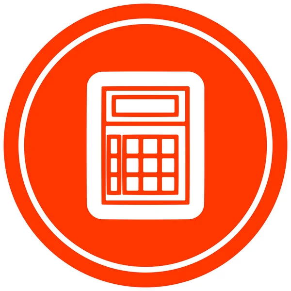 Wiskundige Rekenmachine Circulaire Pictogram Symbool — Stockvector