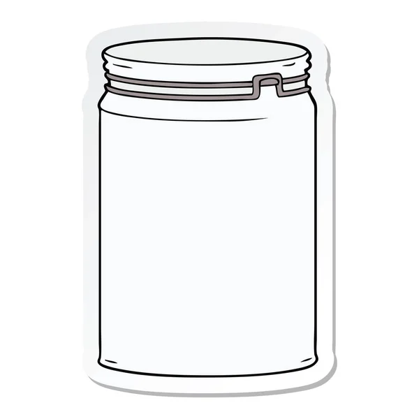 Sticker Cartoon Empty Glass Jar — Stock Vector