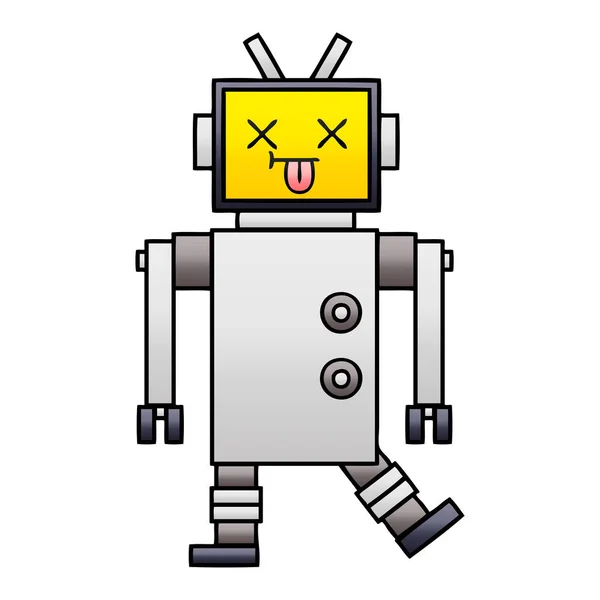 Gradient Shaded Cartoon Robot — Stock Vector