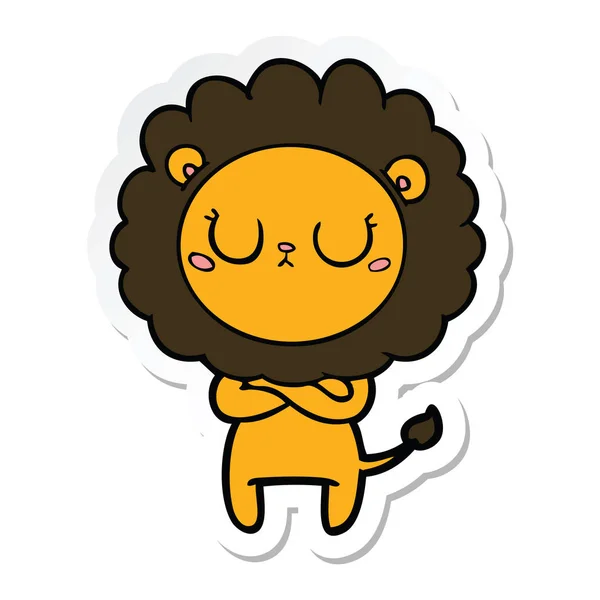 Sticker Cartoon Lion — Stock Vector