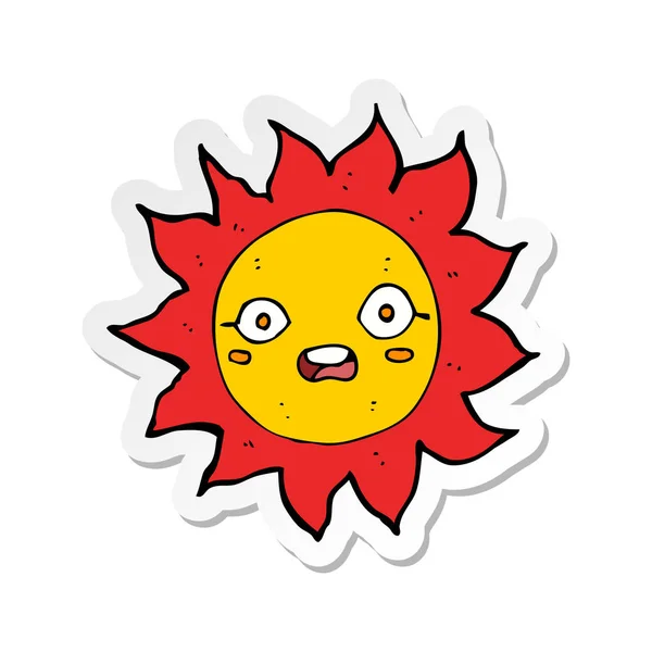 Sticker of a cartoon sun — Stock Vector