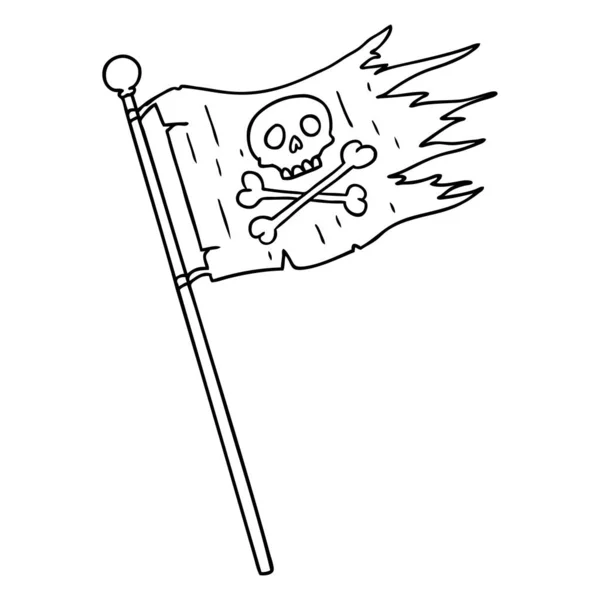 Zeichenkritzel einer Piratenflagge — Stockvektor