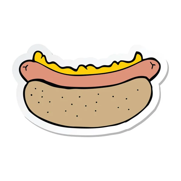 Adesivo Hotdog Cartone Animato — Vettoriale Stock