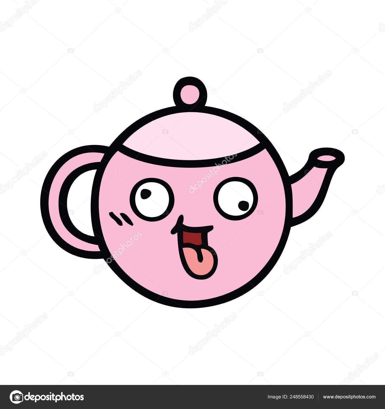 Cute Cartoon Teapot Stock Vector Image by ©lineartestpilot #248558430