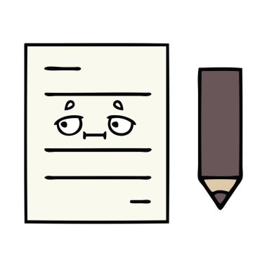 sevimli çizgi test kağıt