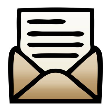 bir mektup ve zarf degrade gölgeli çizgi film