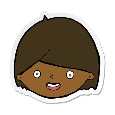 etiket bir karikatür mutlu yüz