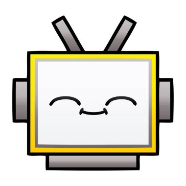 Degrade gölgeli karikatür robot baş