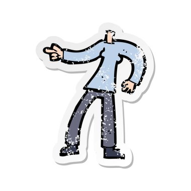 bir çizgi film kadın bedeninin Retro sıkıntılı etiket