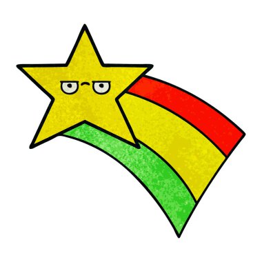 Retro doku çizgi film çekim rainbow yıldız