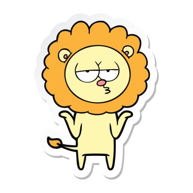 etiket karikatür sıkılmış aslan