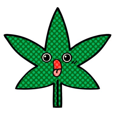 çizgi roman tarzı çizgi film marihuana yaprağı