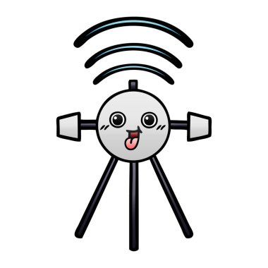 Degrade gölgeli karikatür uydu