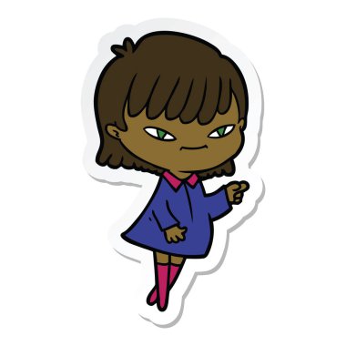 etiket bir karikatür işaretleme kadın