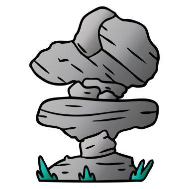 elle çizilmiş degrade çizgi film doodle gri taş boulder