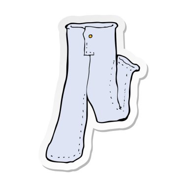 etiket bir çizgi film çift kot pantolon