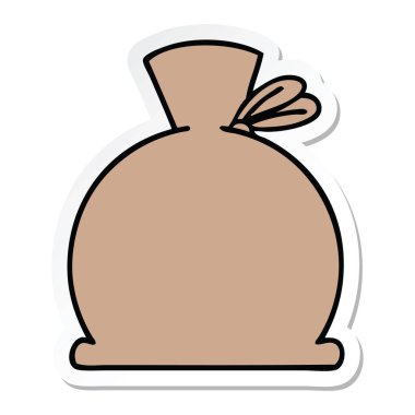 etiket bir sevimli çizgi çanta