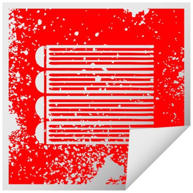 sıkıntılı Meydanı kitapların bir yığınına sembolü etiket soyma