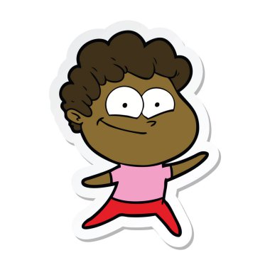 etiket karikatür mutlu bir adamın