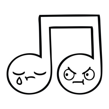 bir nota çizim karikatür