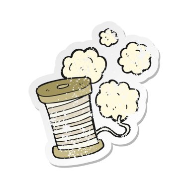 bir çizgi film iplik Retro sıkıntılı etiket