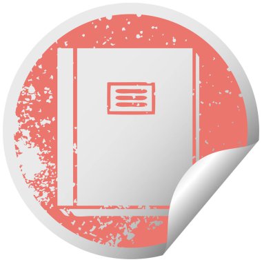 bir çalışma kitabı sıkıntılı dairesel peeling etiket sembolü