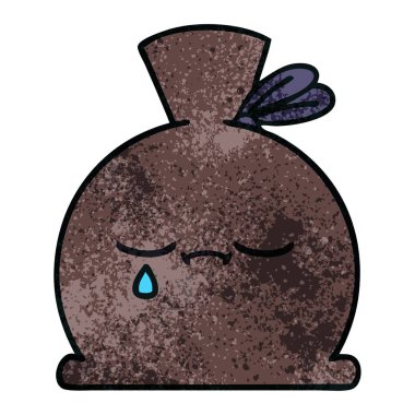 Retro grunge doku karikatür çuval