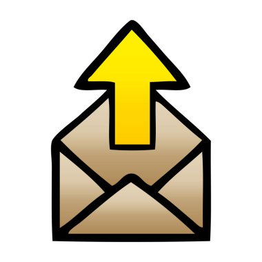 ok olan bir zarf degrade gölgeli karikatür