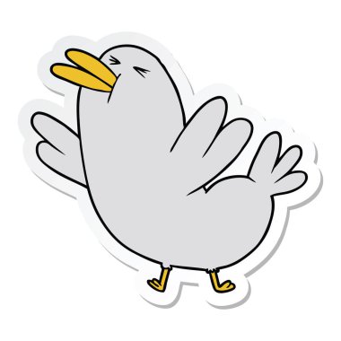 bir karikatür kuş Sticker