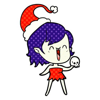 sevimli çizgi roman tarzı çizimi mutlu vampir kız weari