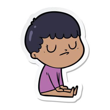 bir çizgi film huysuz çocuğun etiket