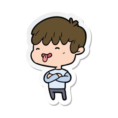 etiket dilini bir çizgi film çocuk