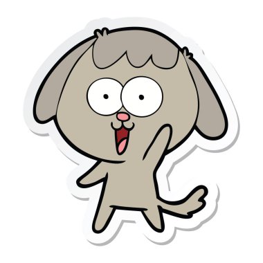 sevimli çizgi köpek etiket