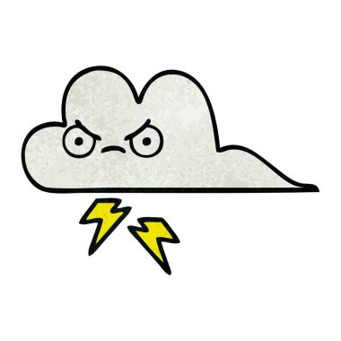 Retro grunge doku çizgi film thunder bulut