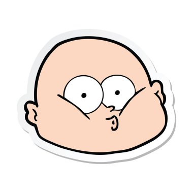 etiket bir karikatür meraklı kel adam