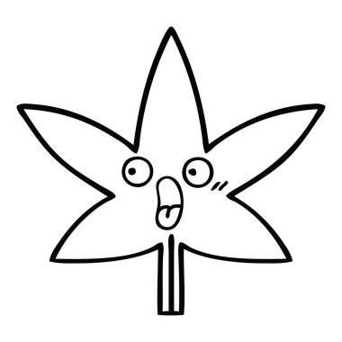 Çizim karikatür marihuana yaprağı