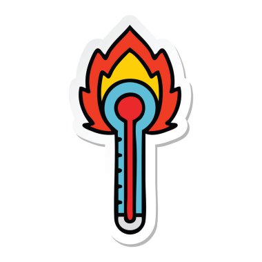 sevimli çizgi cam termometre etiket