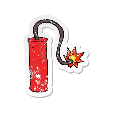 bir çizgi film dinamit Retro sıkıntılı etiket