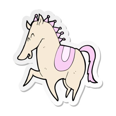 etiket bir karikatür Şahlanan at