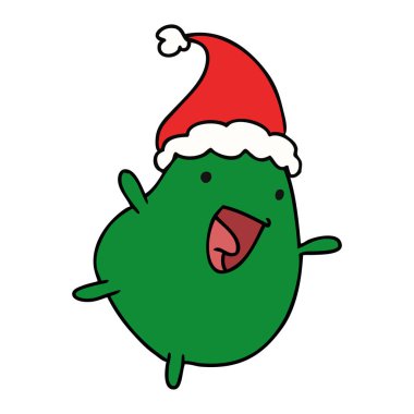 Noel karikatür kawaii fasulye el çekilmiş