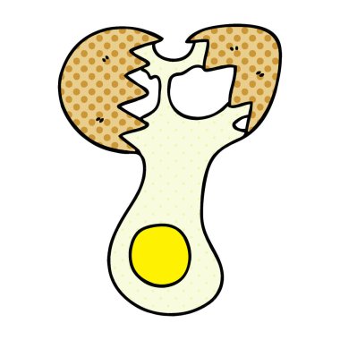 çizgi roman tarzı ilginç karikatür yumurta kırık