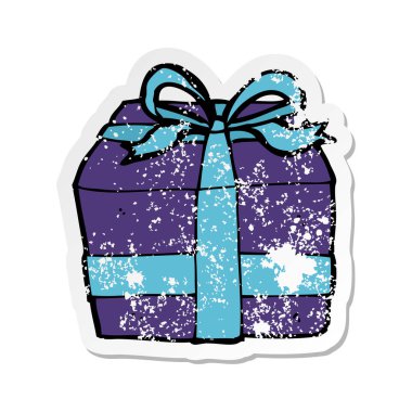 bir karikatür mevcut Retro sıkıntılı etiket