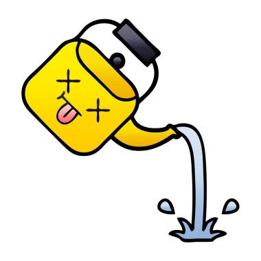 bir dökme Kettle degrade gölgeli çizgi film