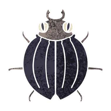 Retro illüstrasyon stil ilginç karikatür böceği