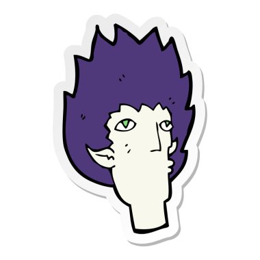 etiket bir karikatür vampir yüz