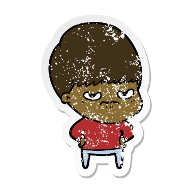 bir rahatsız çizgi film çocuk sıkıntılı etiket