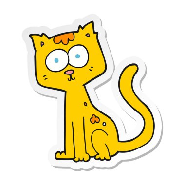 etiket bir karikatür kedi 