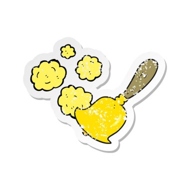 Retro sıkıntılı etiket bir karikatür el çan